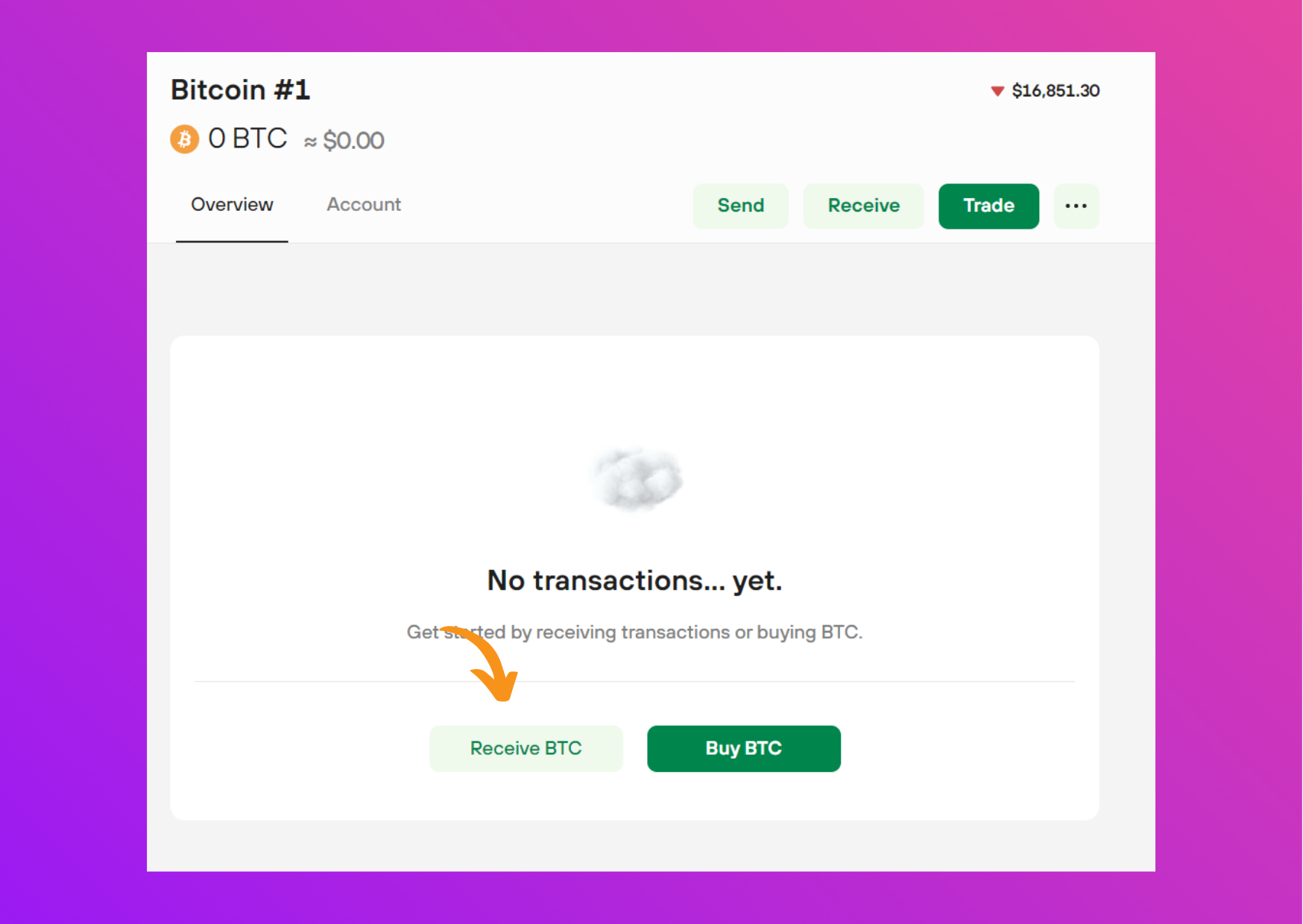 Bildschirmaufnahme Trezor Suite Bitcoin Konto